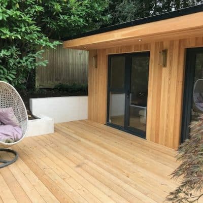 Garden room or teenage den larch design build Kent Sussex